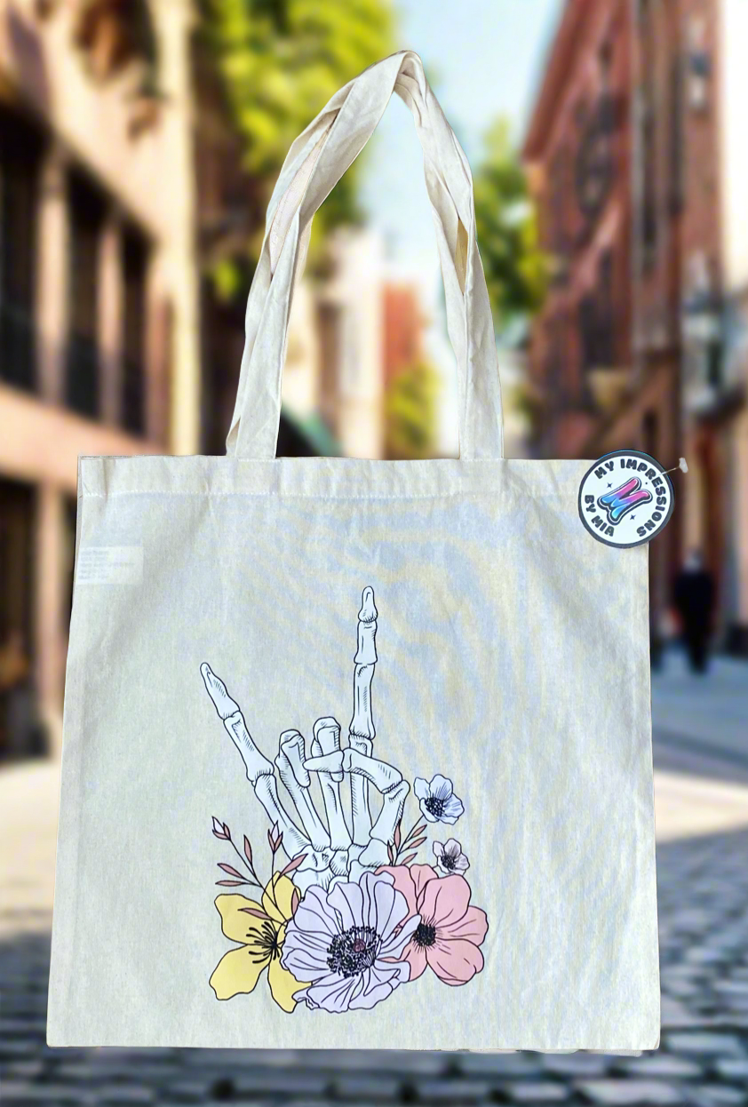 Skeleton Rock/Flowers/Tote bag/ My Impressions by Mia