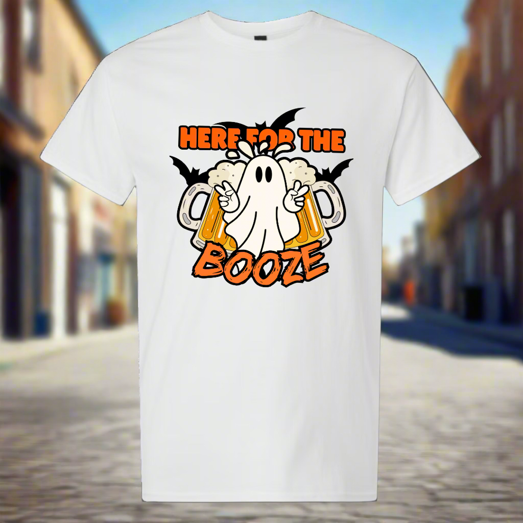 Here For The Booze/T-shirt/ White / My Impressions by Mia