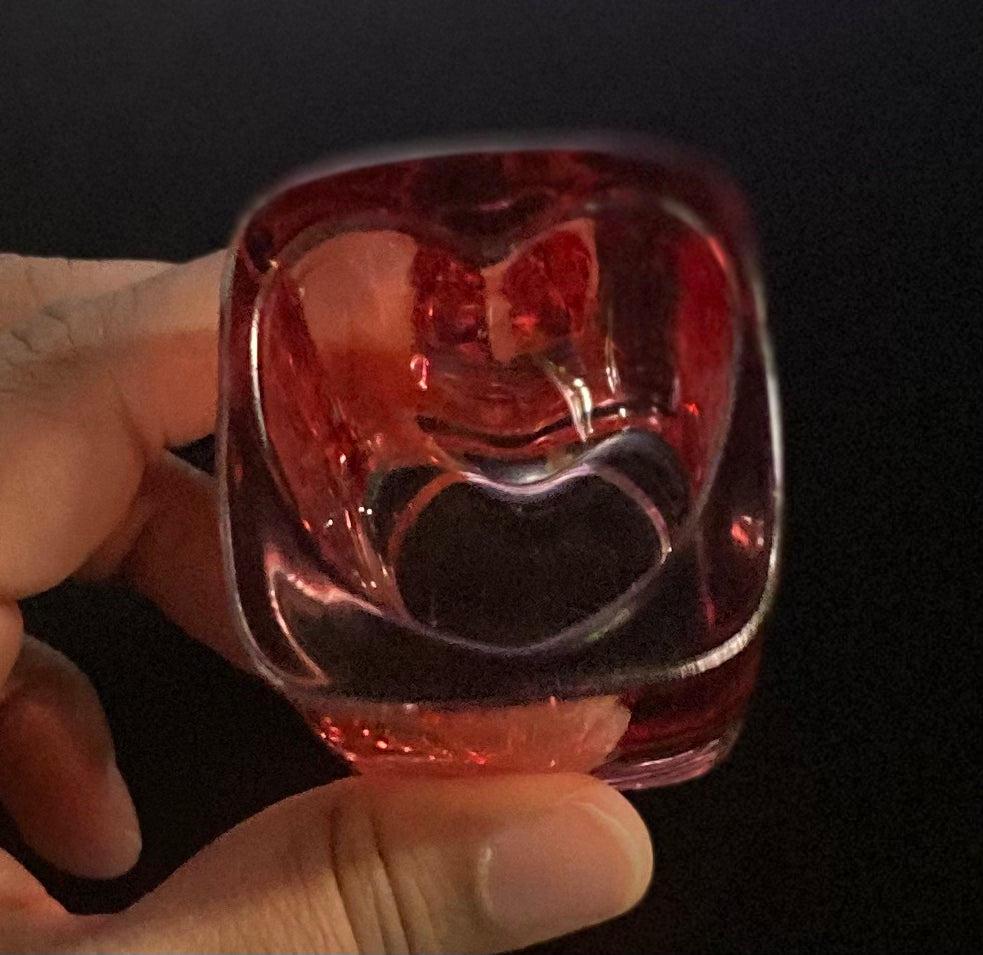 Pink Heart Shape/ Shot Glass/ My Impressions by Mia
