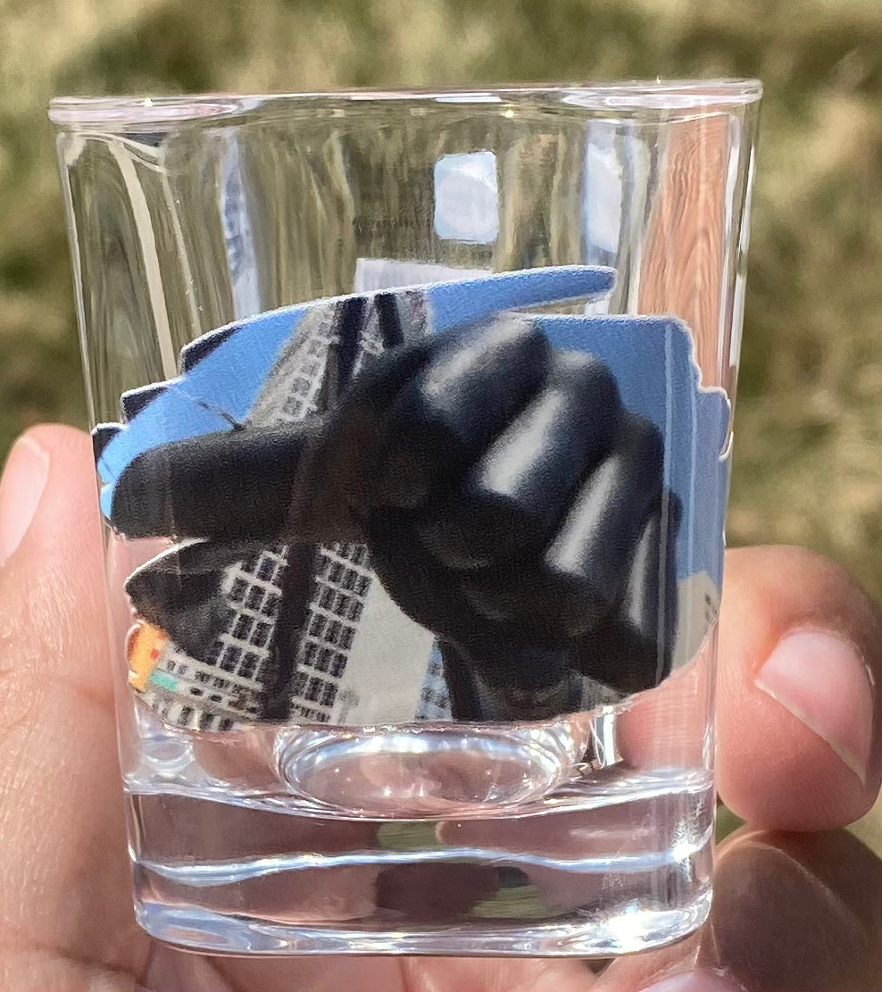 Detroit Monument to Joe Louis (Shot Glass)/ My Impressions by Mia