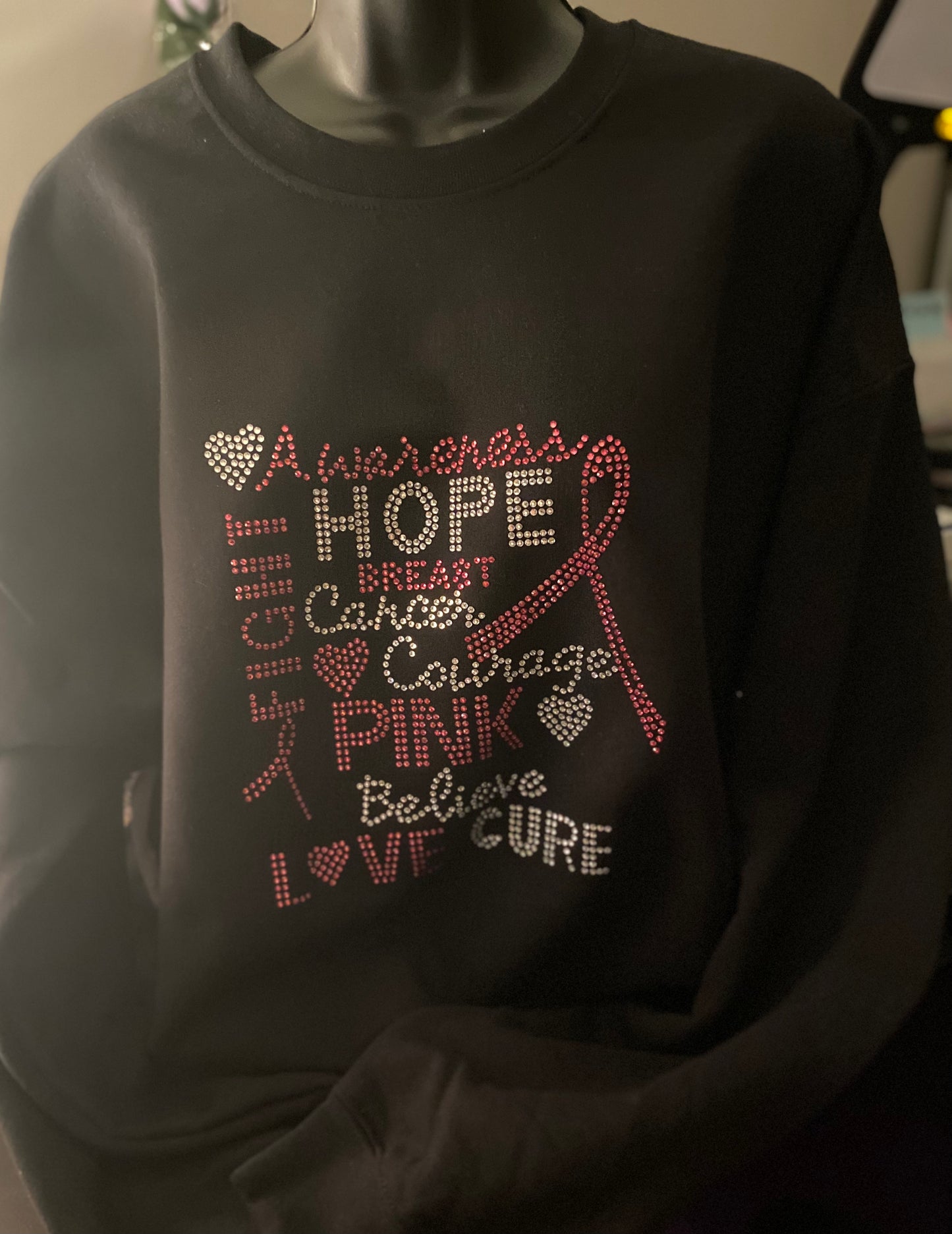 Breast Cancer Awareness Rhinestone Crewneck