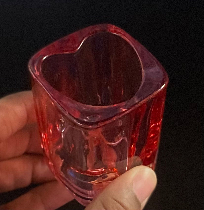 Pink Heart Shape/ Shot Glass/ My Impressions by Mia