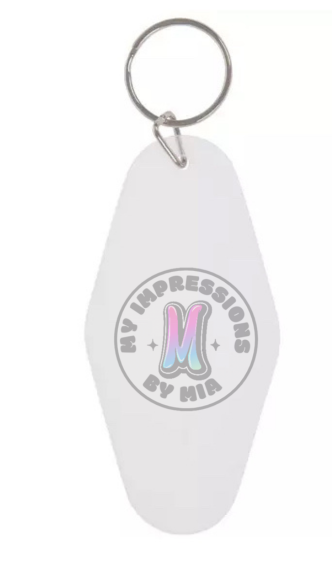 White/Add your Image or design here/ Motel Keychains/ My Impressions by Mia