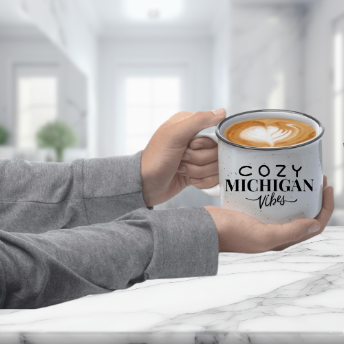Cozy Michigan Vibes / Stoneware Mug/ My Impressions by Mia