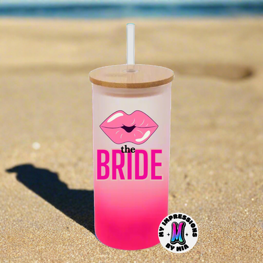 Kiss the bride/Glass Tumbler/ Frosted/ My Impressions by Mia 