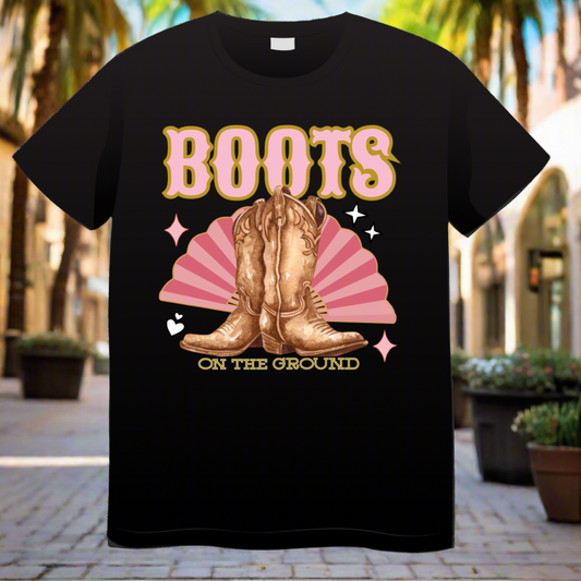 Boots on the Ground/ black shirt/ My Impressions by Mia 