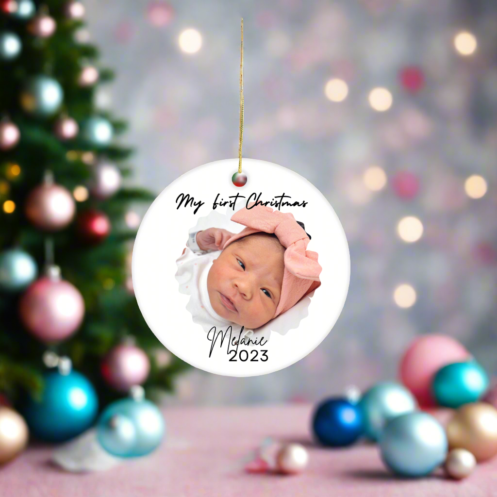 Custom holiday ornament/BabyFirst Christmas/My impressions by Mia