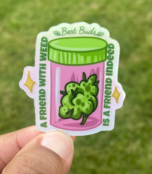 Best Buds/ 1.8" x 2.0" Holographic Sticker/ My Impressions by Mia 