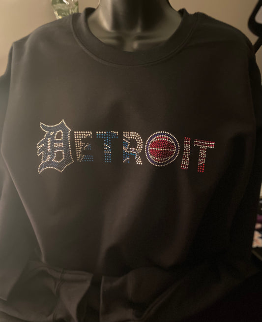 Detroit Rhinestone Crewneck 