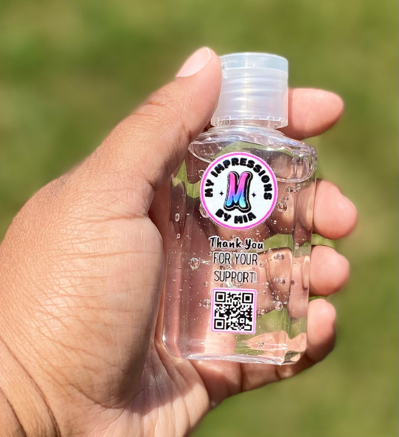 Custom filled hand sanitizer bottles/ My Impressions by Mia 