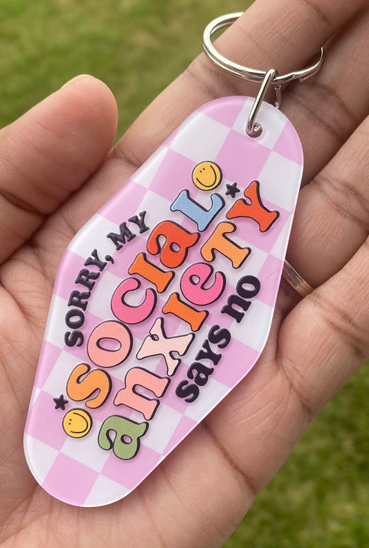 My Social Anxiety Say No! /Motel Keychain/ My Impressions by Mia 