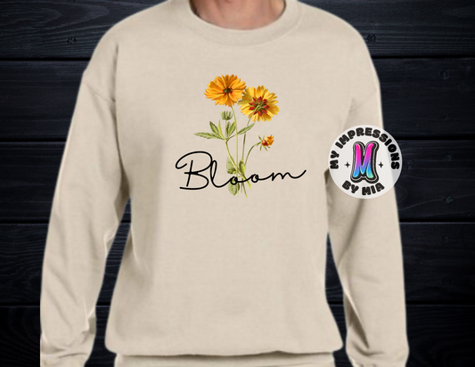 Sunflower Bloom/ Sand color Crewneck/My Impressions by Mia 