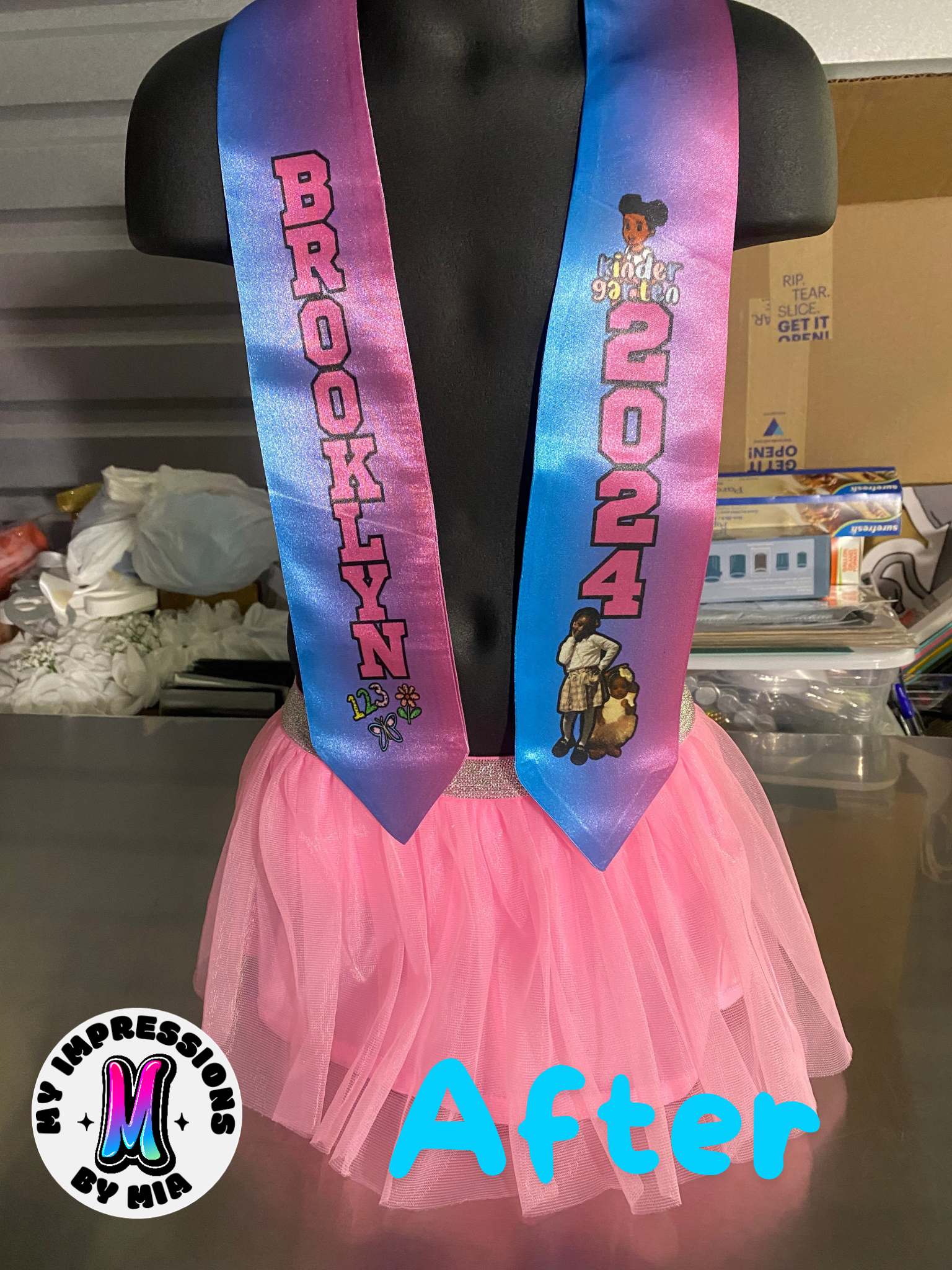 Custom kids Graduation Stole/ My impressions by Mia