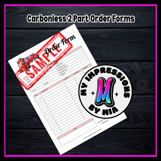 2-part carbless order form/ My Impressions by Mia 