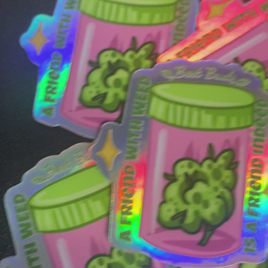 Best Buds/ 1.8" x 2.0" Holographic Sticker/ My Impressions by Mia 