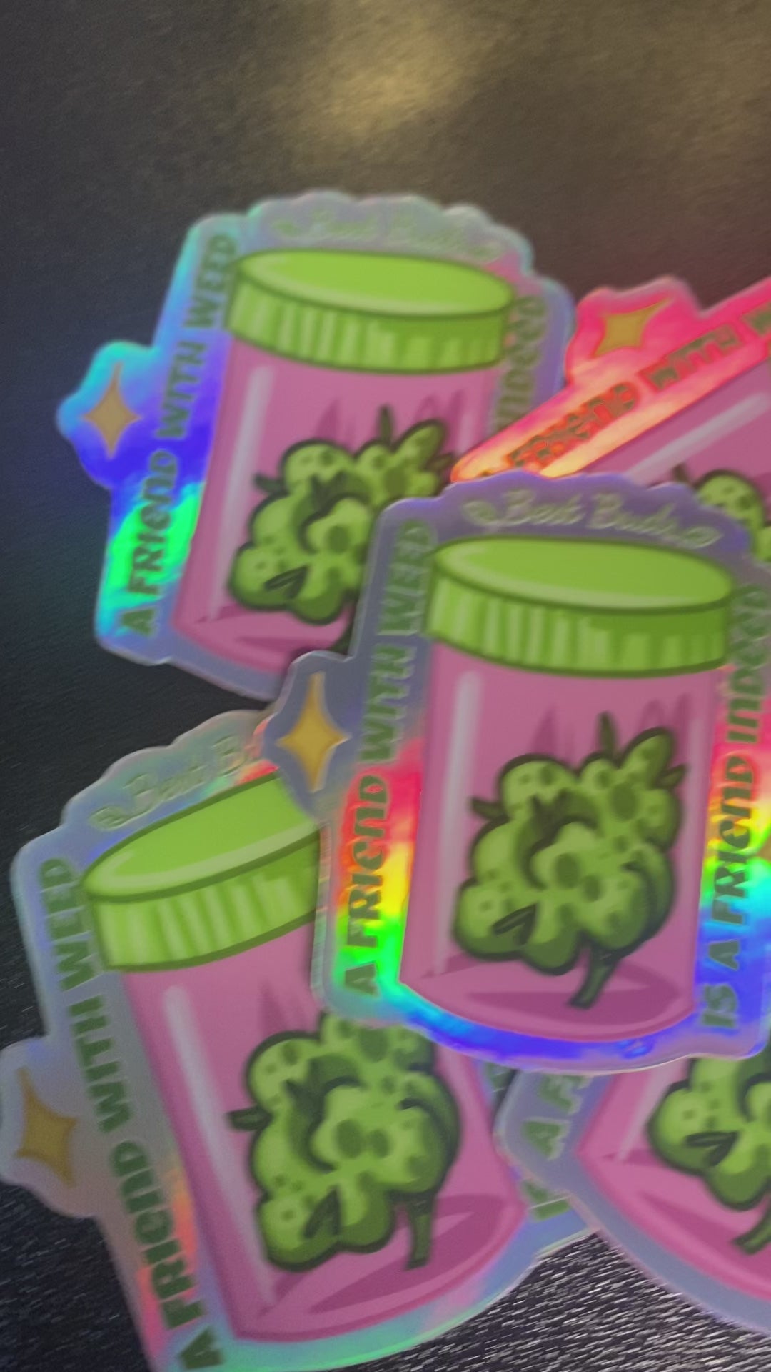 Best Buds/ 1.8" x 2.0" Holographic Sticker/ My Impressions by Mia 
